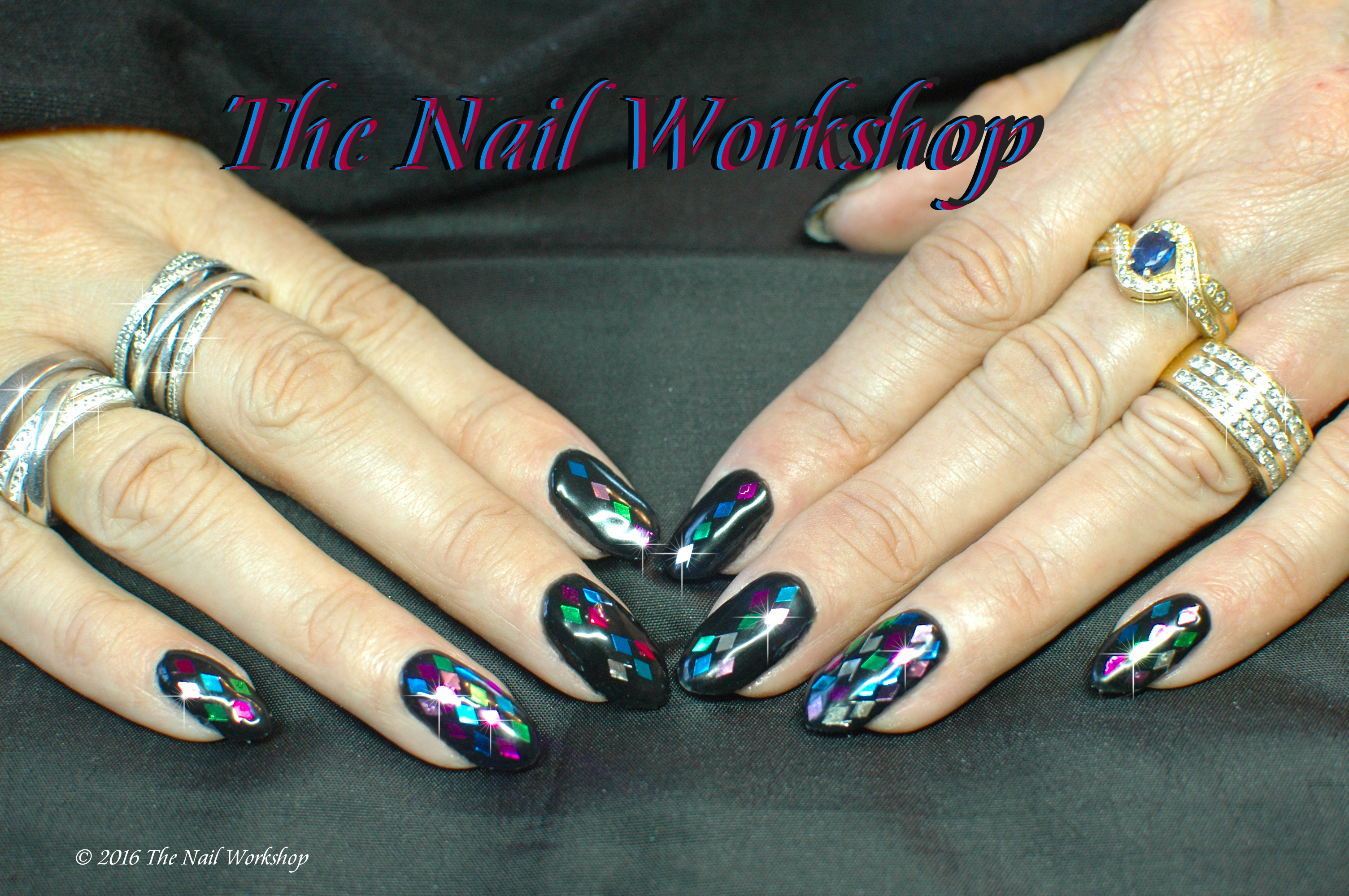  Gel II Midnight Black with Diamond Glitter Pieces